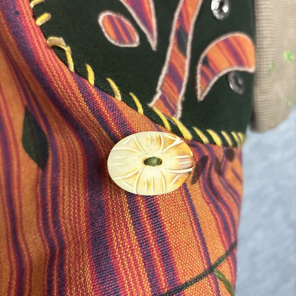 Vtg Up Cycled Patchwork Jacket Xl Embroidered Lag… - image 5